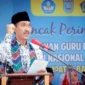 Bupati Banjar saat sambutan pada Peringtan HUT ke-77 PGRI dan Hari Guru Nasional Tahun 2022