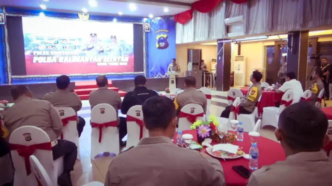 
 Press Conference akhir tahun Polda Kalsel, Rabu (29/12/2022). Foto: ss video