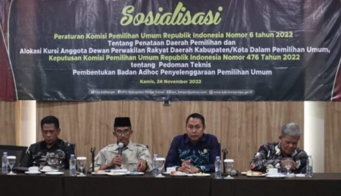 
 Sosialisasi Peraturan KPU RI Nomor 6 Tahun 2022.foto:Kominfo Kab Banjar,November 2022