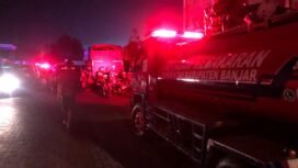 Kebakaran lahan di Jalan A.Yani Kilometer 10 Kertak Hanyar, Senin (17/7/23) malam.