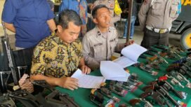 Pemeriksaan Senpi di Polres Banjar, Kalsel.