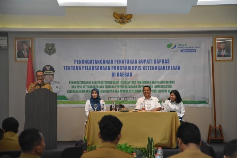 Pemkab Kapuas menandatangani MoU dengan BPJS Ketenagakerjaan Kantor Cabang Palangkaraya.