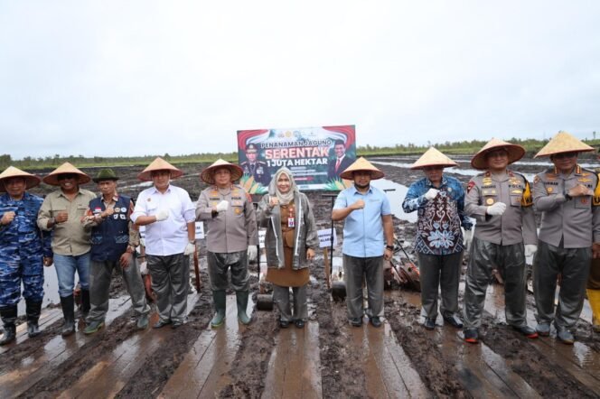 
 Polda Kalsel menggelar penanaman jagung di lahan seluas 120 hektare yang berlokasi di Jalan Gubernur Syarkawi, Sungai Tabuk, Kabupaten Banjar, Selasa (21/1/2025). foto-istimewa