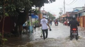 Banjir di Desa Tunggul Irang Ulu, Martapura, Kabupaten Banjar, Kamis (16/1/2025). foto-haris