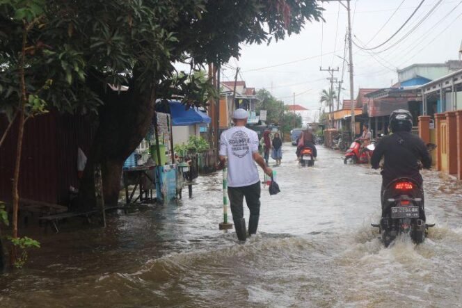 
 Banjir di Desa Tunggul Irang Ulu, Martapura, Kabupaten Banjar, Kamis (16/1/2025). foto-haris