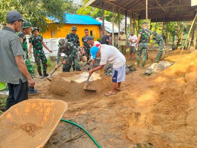 
 Satgas TMMD Kotabaru Rehap Langgar di Desa Talusi