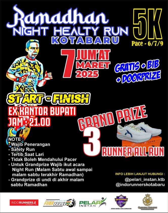 
 Ramadhan Night Healthy Run 5K Kotabaru Tarik 100 Peserta