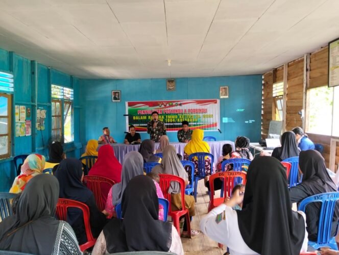 
 TMMD Kodim Kotabaru Gelar Penyuluhan Posyandu dan Pos Bindu di Desa Talusi