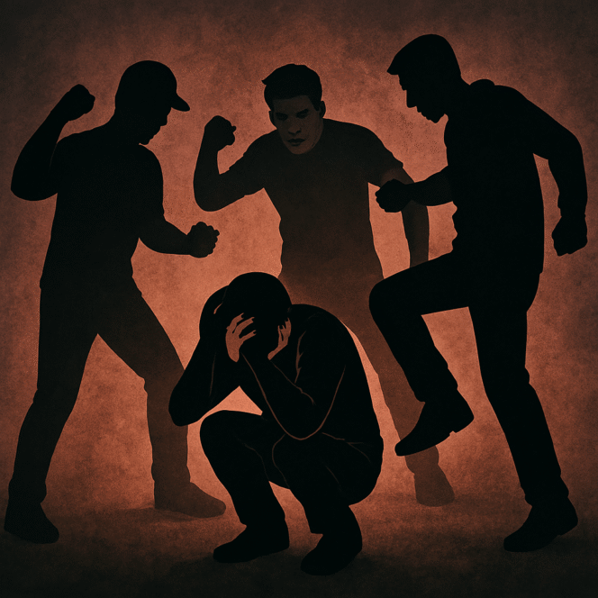 
 Ilustrasi pengeroyokan. foto-AI