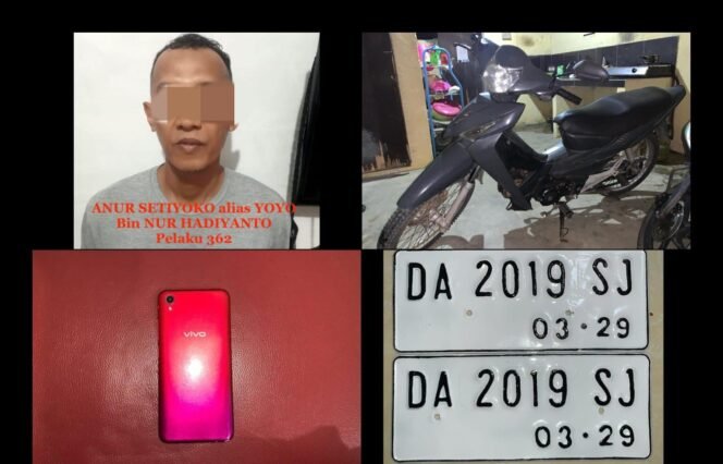 
 Foto tersangka dan barang bukti diamankan Polsek Cempaka Polres Banjarbaru. foto-Humas Polres Banjarbaru