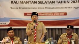 Wagub Kalsel, Hasnuryadi Sulaiman, terpilih secara aklamasi sebagai Ketua Kwartir Daerah (Kwarda) Gerakan Pramuka Kalimantan Selatan periode 2025-2030. foto-MC Kalsel