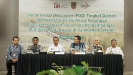 FGD bertema Perluasan Akses Keuangan Ekosistem Closed Loop Pada Pengembangan Budi Daya Padi Apung di Kalimantan Selatan, di Ballroom Kantor OJK Kalsel, Kertak Hanyar, Rabu (25/6/2025). foto-MC Kominfo Banjar