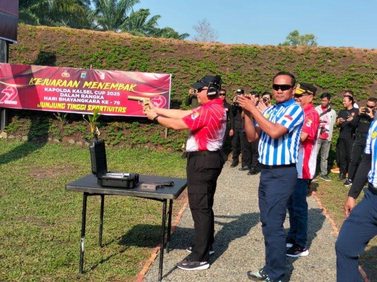 Polda Kalsel Gelar Kejuaraan Menembak Sambut Hari Bhayangkara ke-79