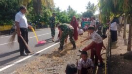 Koramil 02/Marioriawa Kodim 1423/Soppeng, karya bakti bersama siswa-siswi SD 249 Mattiro Bulu