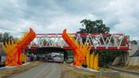 Jembatan Overpass Merah Putih AGM di Desa Batu Bini, Kecamatan Padang Batung, Kabupaten HSS, Kalsel diresmikan, Rabu (16/7/2025). foto-Hendra