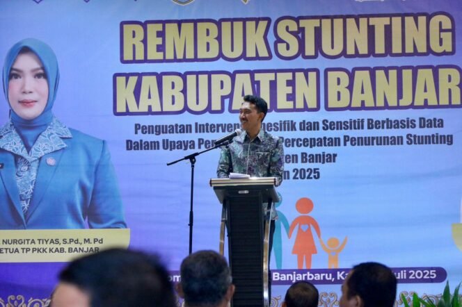 
 Pemkab Banjar gelar Rembuk Stunting Tahun 2025 di Grand Qin Hotel Banjarbaru Kamis (10/7/2025). foto-RSB