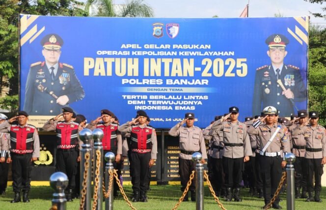 
 Apel Operasi Patuh Intan 2025 di Polres Banjar, Kalsel, Senin (14/7/2025). foto-istimewa
