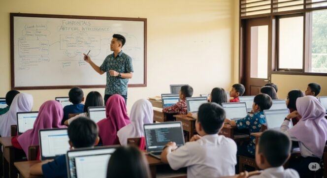
 Ilustrasi pembelajaran coding dan AI. Foto: Gemini/Ai