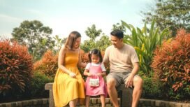 Ilustrasi keluarga sedang menikmati hari libur. Foto: Gemini/Ai 