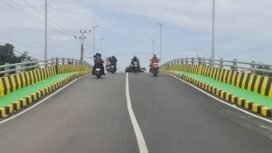 18 buah besi Jembatan Mantuil di Kota Banjarmasin dilaporkan lenyap diduga dicuri maling. Foto-Istimewa