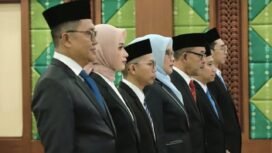 Pelantikan komisioner Komisi Penyiaran Indonesia Daerah (KPID) Kalsel periode 2025-2028, Selasa (19/8/2025). Foto: MC Kalsel