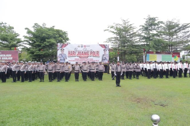 
 Upacara Peringatan Hari Juang Polri di Polres Banjar, Polda Kalsel, Kamis (21/8/2025). Foto: Humas Polres Banjar