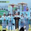 Gubernur Kalsel H Muhidin saat berpidato dalam acara puncak Harjad ke-75 Kalimantan Selatan, di Banjarbaru, Kamis (14/8/2025). Foto: adpim