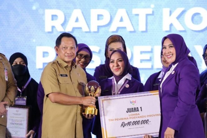 
 Tim Pembina Posyandu Kalsel berhasil meraih Peringkat Satu Nasional dalam Lomba TP Posyandu Provinsi Tahun 2025.
 Foto: MC Kalsel