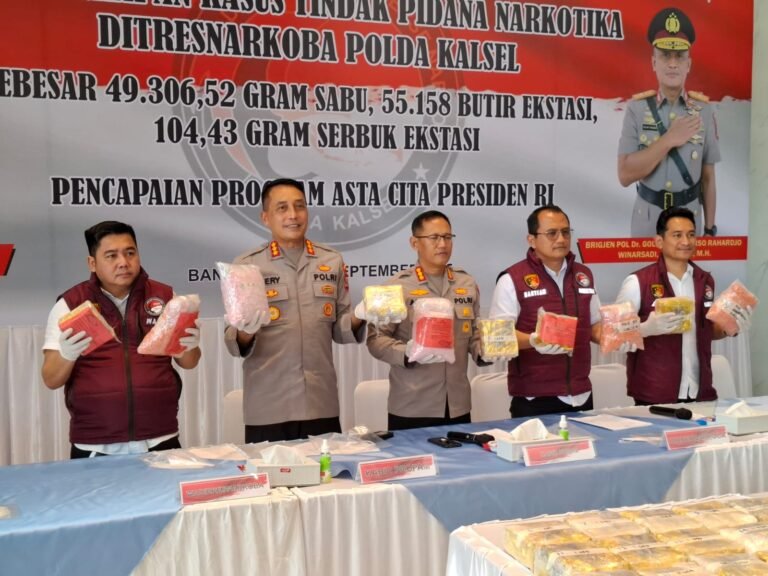 Narkoba Rp87,9 Miliar Digagalkan Polda Kalsel, Dua Tersangka Terancam Hukuman Mati