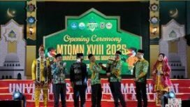 Musabaqah Tilawatil Qur’an Mahasiswa Nasional (MTQMN) XVIII Tahun 2025 secara resmi dibuka di Auditorium Universitas Lambung Mangkurat (ULM) Banjarbaru pada Senin (6/10/2025). Foto: MC Kalsel