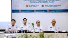 BPBD Banjar menggelar Rakor dengan stakeholder terkait program Corporate Social Responsibility (CSR), di Hotel Roditha, Banjarbaru, Rabu (8/10/2025). Foto: RSB