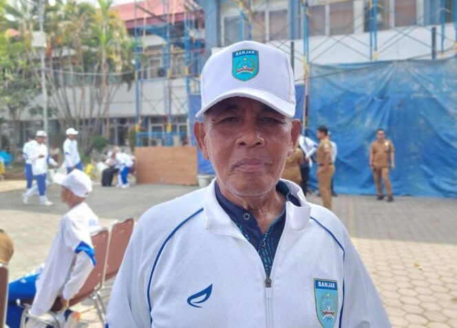 
 Ketua Umum PSTI Kabupaten Banjar, Sutarno, memasang target realistis pada Porprov XII Kalsel 2025. Foto: Hendra