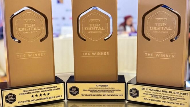 
 Diskominfo Kalsel Raih Dua Penghargaan Nasional pada Top Digital Awards 2025