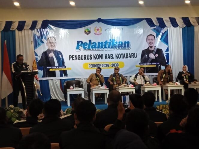 
 Awaludin Resmi Pimpin KONI Kotabaru 2026–2030, Bupati Percaya Prestasi Meningkat