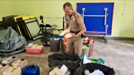 Ratusan Liter Tuak Kemasan Diamankan Satpol PP Banjarbaru, Jum'at (20/2/26). Foto: Satpol PP Banjarbaru