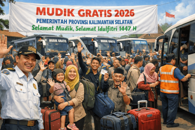 
 300 Kuota Mudik Gratis Pemprov Kalsel Penuh, Berangkat 14 Maret