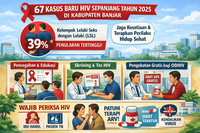
 67 Kasus HIV Baru Ditemukan di Banjar, LSL Dominasi Penularan