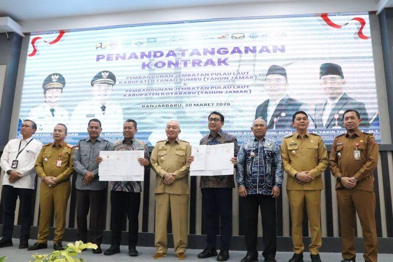Kontrak Diteken, Pembangunan Jembatan Pulau Laut Resmi Dimulai