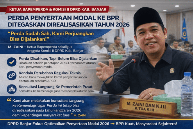 
 DPRD Banjar Upayakan Perda Penyertaan Modal BPR Tetap Terealisasi pada 2026