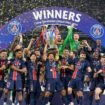 Momen perayaan Paris Saint-Germain usai menjuarai Liga Champions setelah mengalahkan Arsenal di final. Foto AI