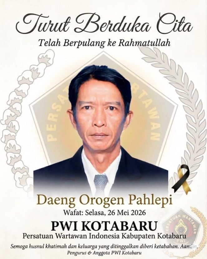 
 Wartawan Teras7 Tutup Usia, Ketua DPRD Kotabaru Sampaikan Ucapan Belasungkawa