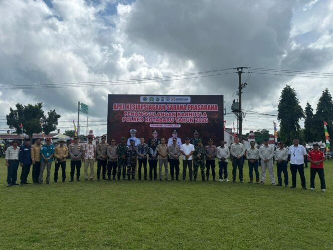
 Polres Kotabaru Gelar Apel Kesiapsiagaan Karhutla 2026, Libatkan TNI, Instansi, dan Perusahaan