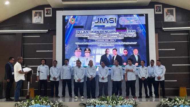
 Dukung Penguatan Media Siber, Pemkab Kotabaru Hadiri Pelantikan JMSI Kalsel 2026–2031
