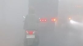 Kabut asap di jalur Tanah Laut-Banjarbaru, Rabu (19/8/2026) pagi. Foto: Hadi Ricek.ID