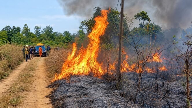 
 Karhutla di Desa Cindai Alus Martapura Kabupaten Banjar, Jumat (18/9/2026) foto: Ronny