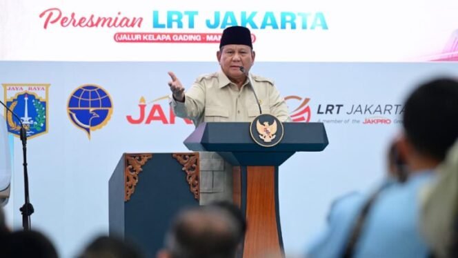
 Presiden Prabowo Resmikan LRT Jakarta, Tekankan Pentingnya Pembangunan & Transformasi Bangsa
